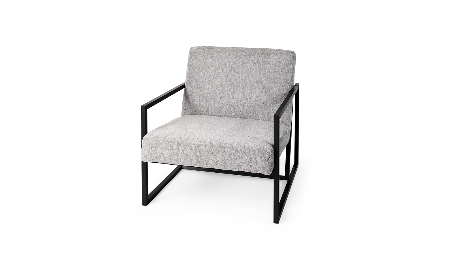 Armelle Gray Fabric Seat W/Black Metal Frame Accent Chair