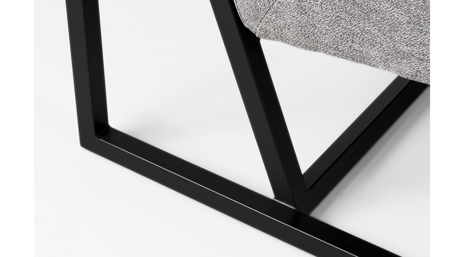 Armelle Gray Fabric Seat W/Black Metal Frame Accent Chair - Image 7