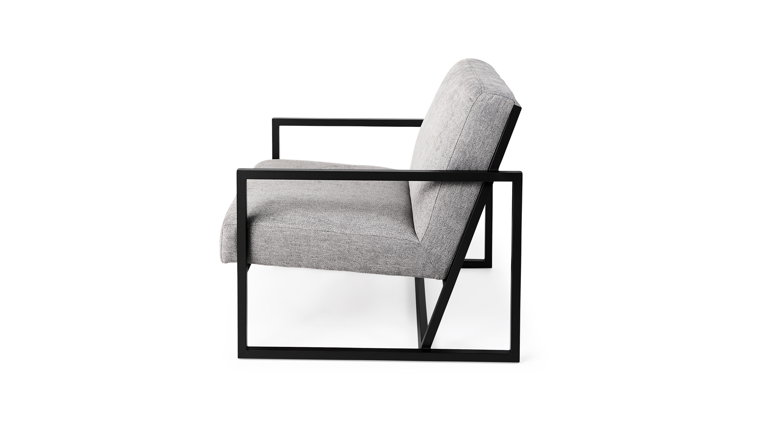 Armelle Gray Fabric Seat W/Black Metal Frame Accent Chair - Image 5