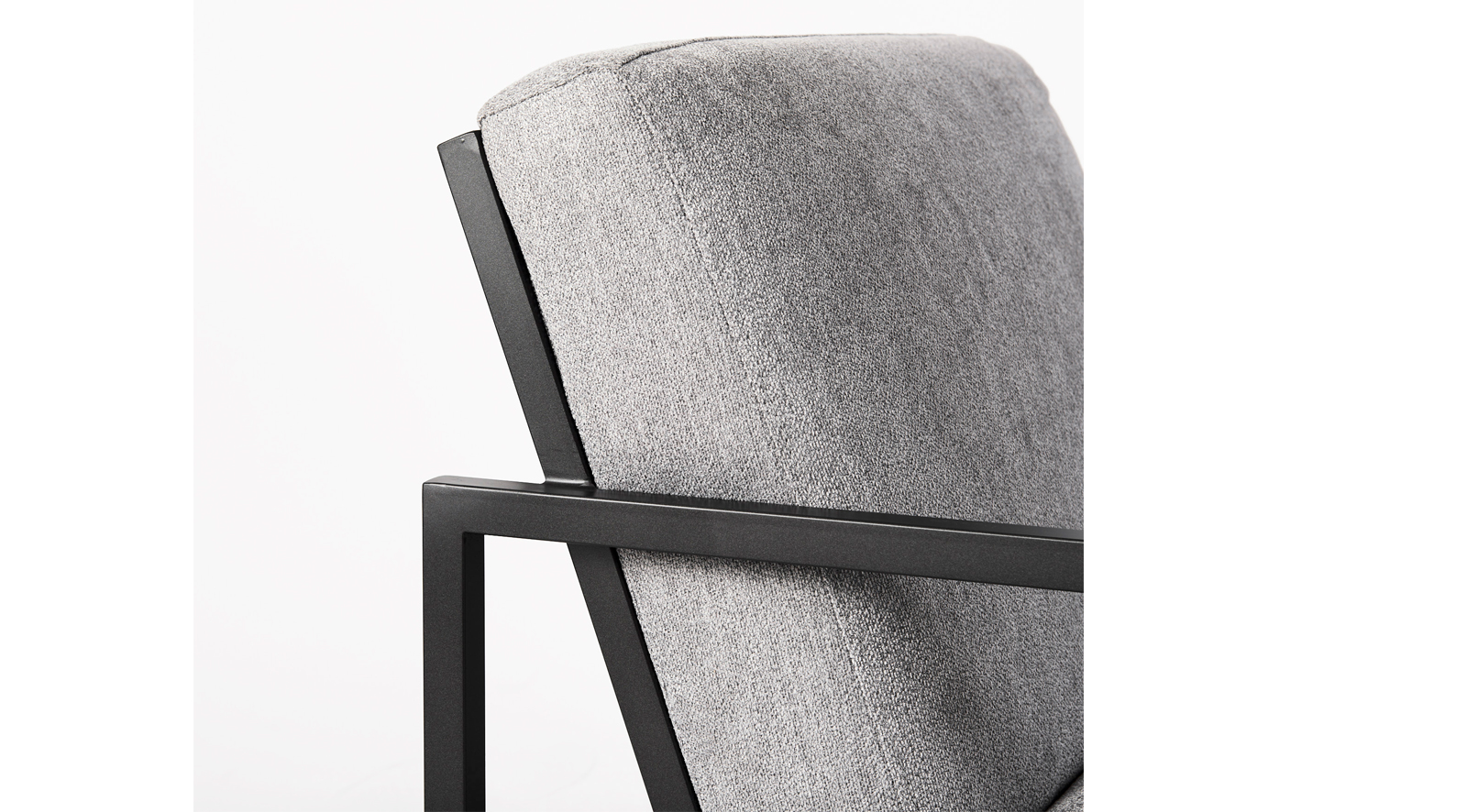Armelle Gray Fabric Seat W/Black Metal Frame Accent Chair - Image 6