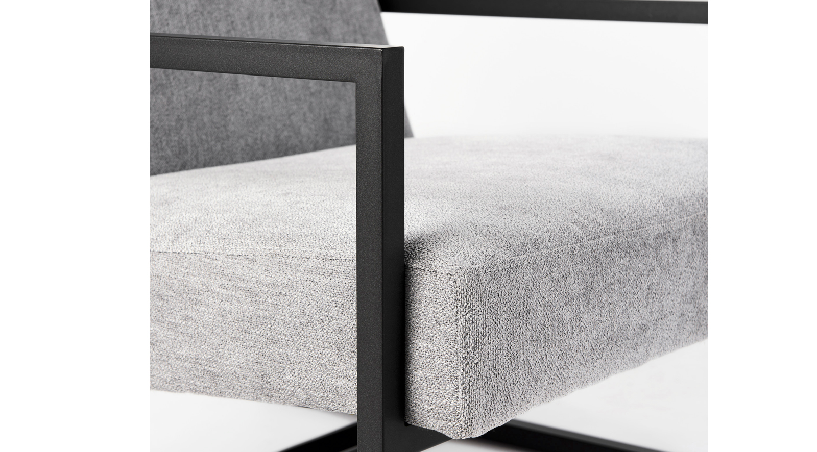Armelle Gray Fabric Seat W/Black Metal Frame Accent Chair - Image 9