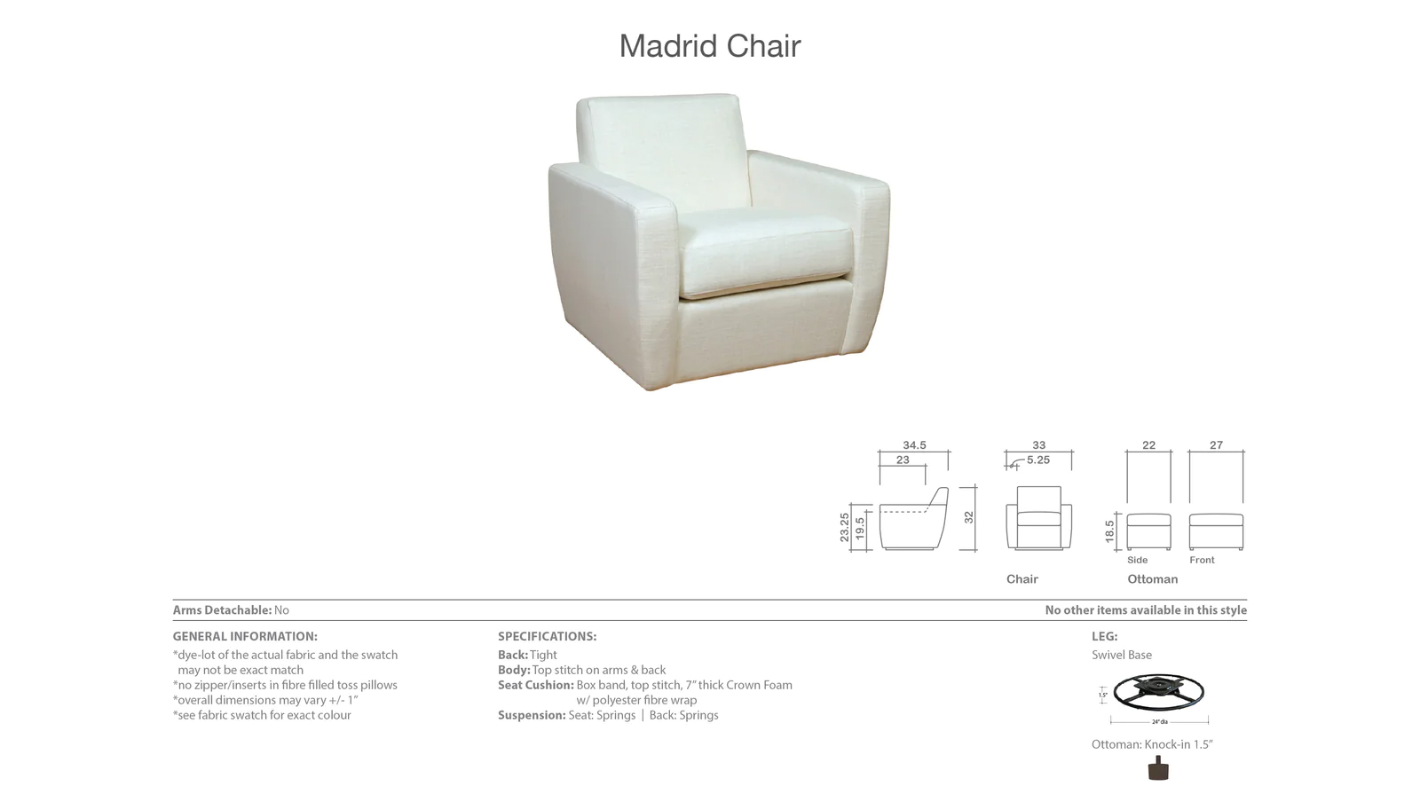 Madrid Swivel Chair - Image 6