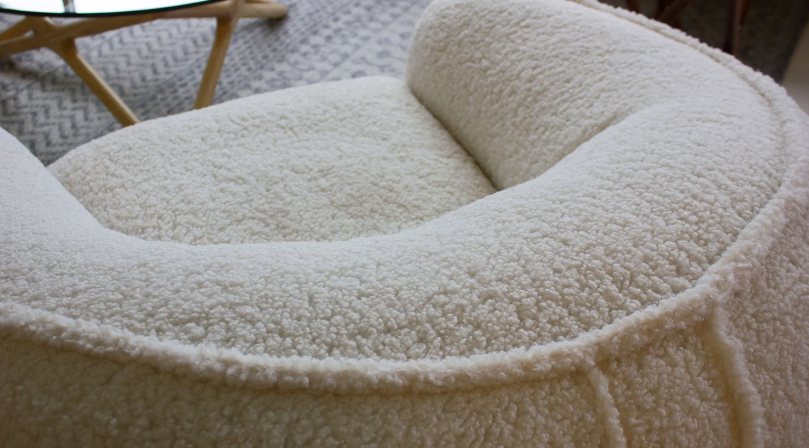 Duffy Swivel Chair Teddy Cream - Image 7