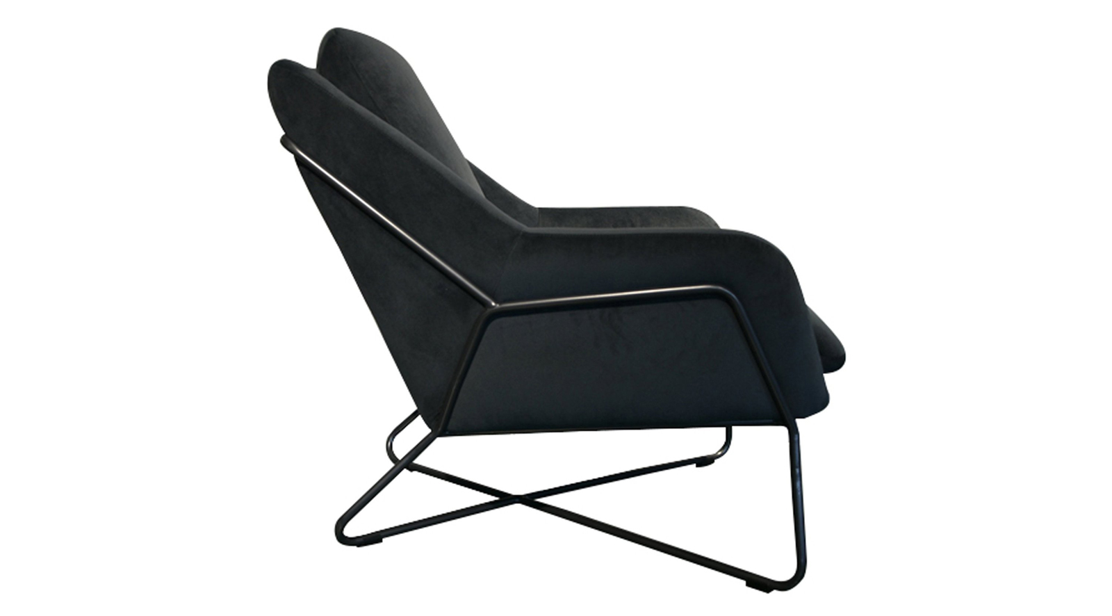 Romeo Lounge Chair - Dark Grey Velvet - Image 2