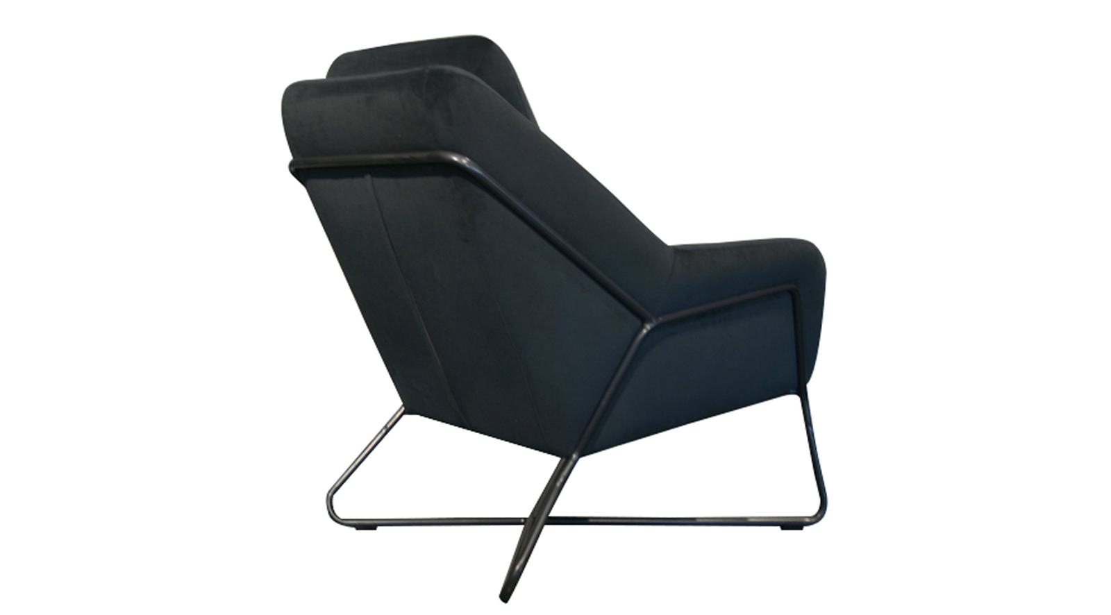 Romeo Lounge Chair - Dark Grey Velvet - Image 3