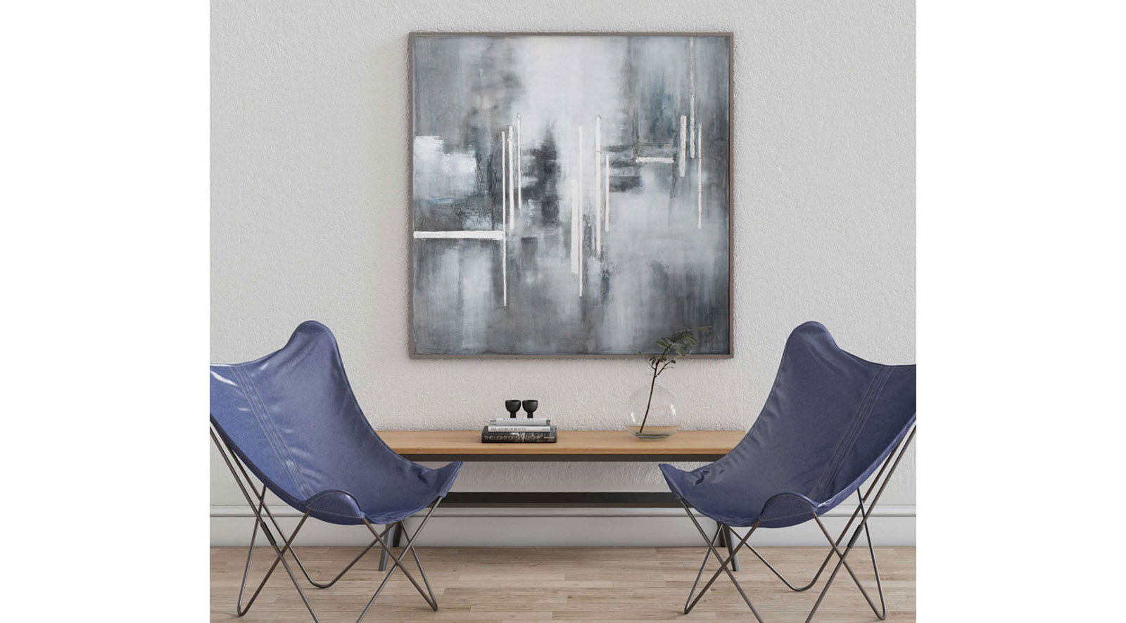 Sapphire Wash Hand Painted Canvas - Image 3